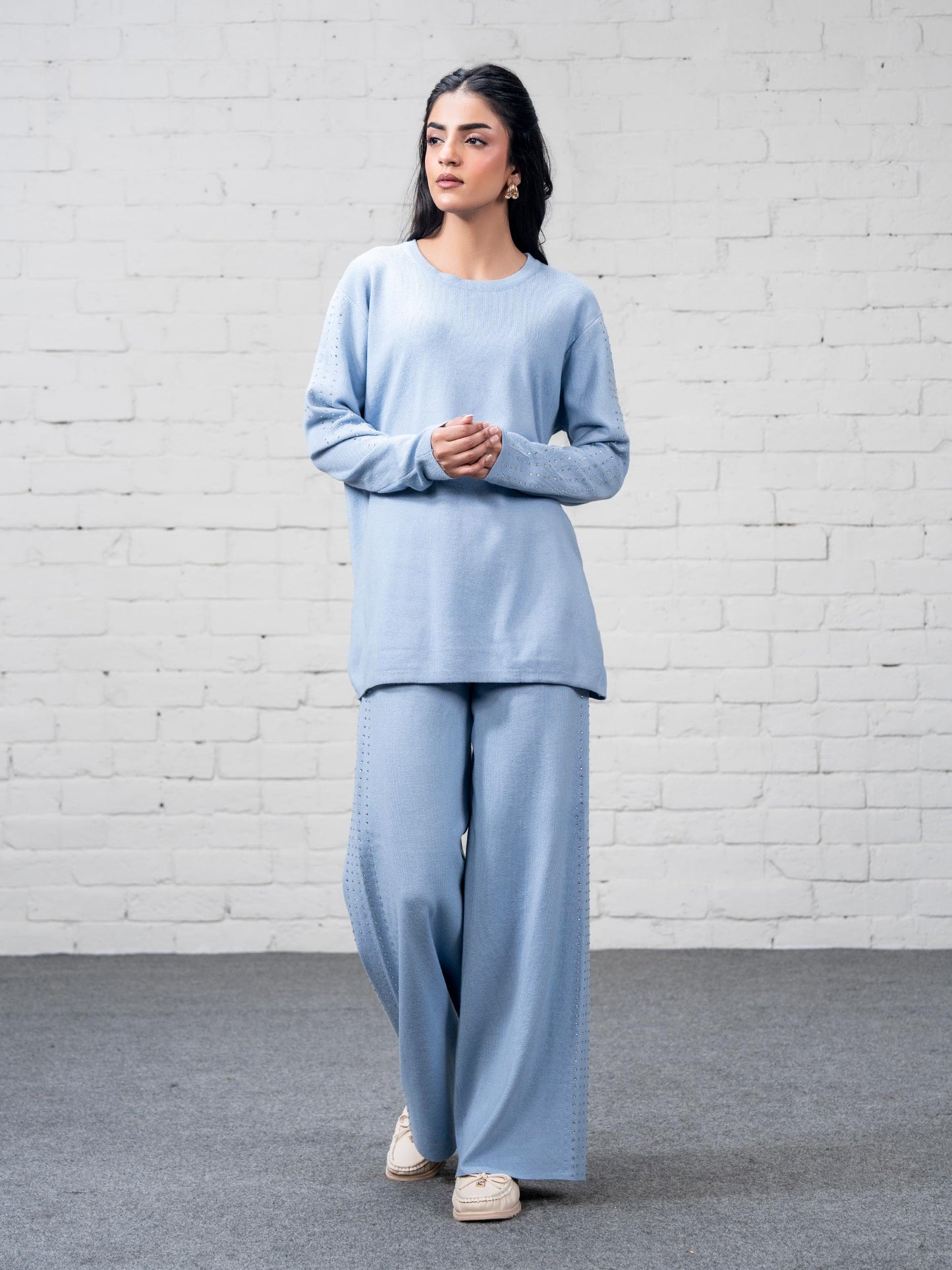 Knitted Co-ord Set- Embellished