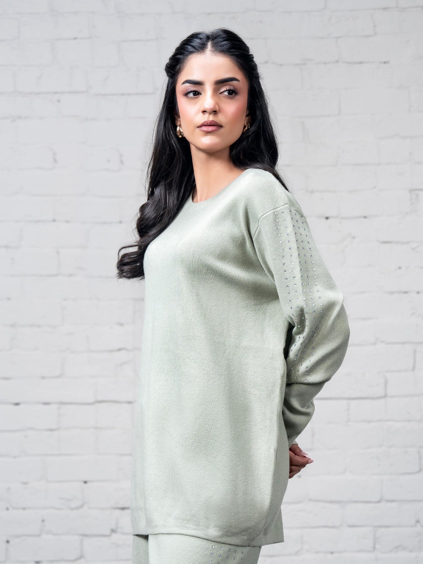 Knitted Co-ord Set- Embellished