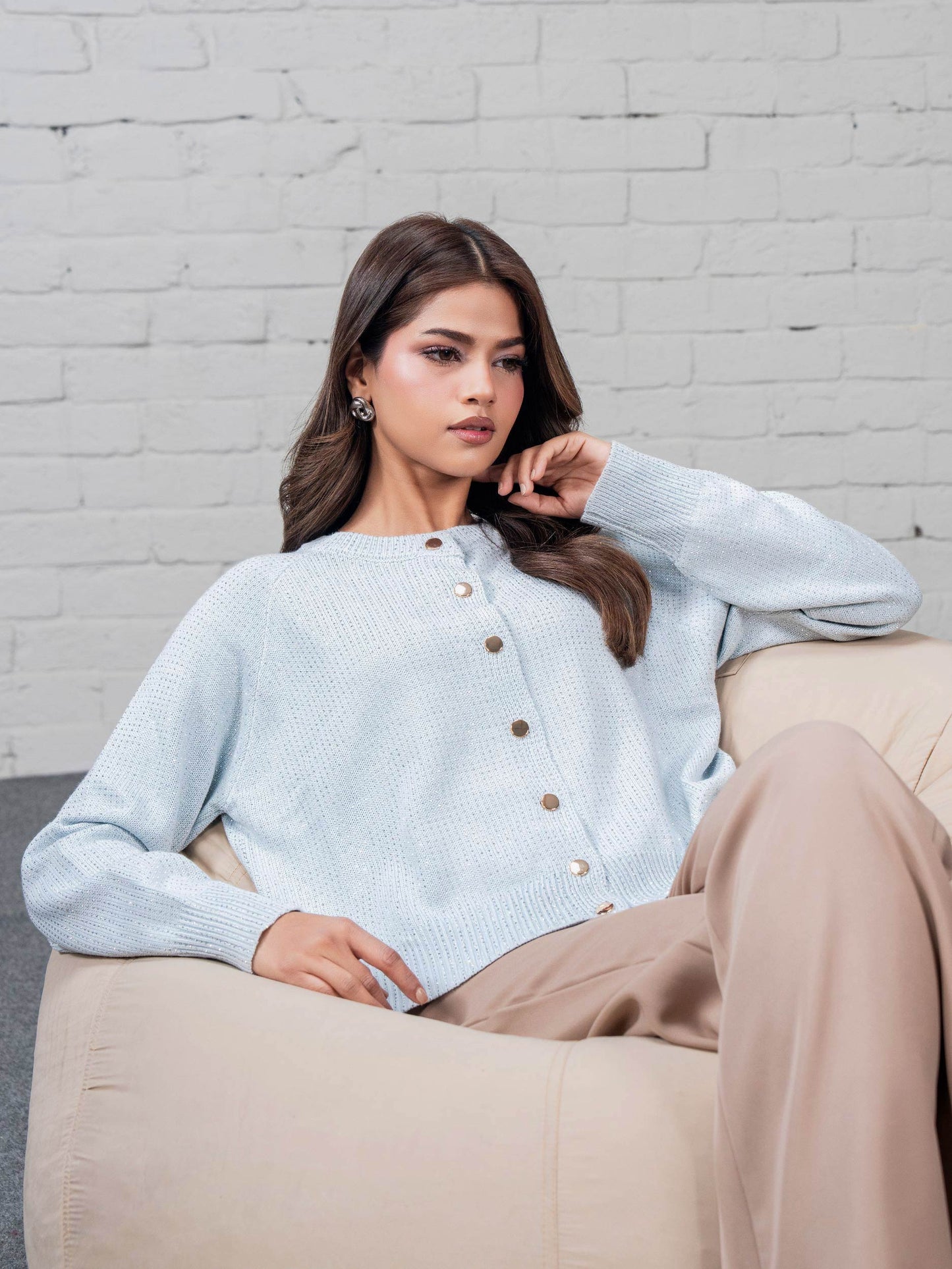 Woolen Cardigan- Embellished