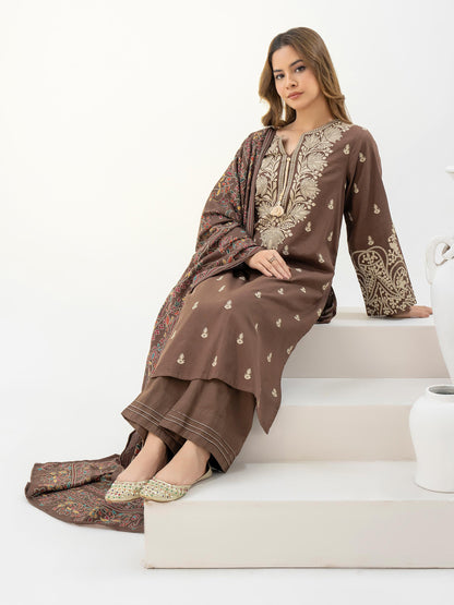 3 Piece Khaddar Suit-Paste Print (Pret)