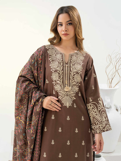 3 Piece Khaddar Suit-Paste Print (Pret)