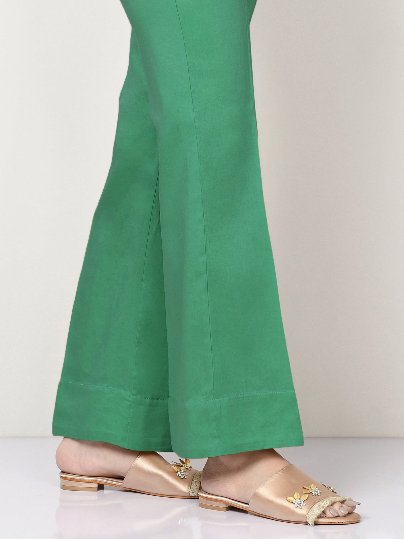 Unstitched Cambric Trouser - Pearl Green