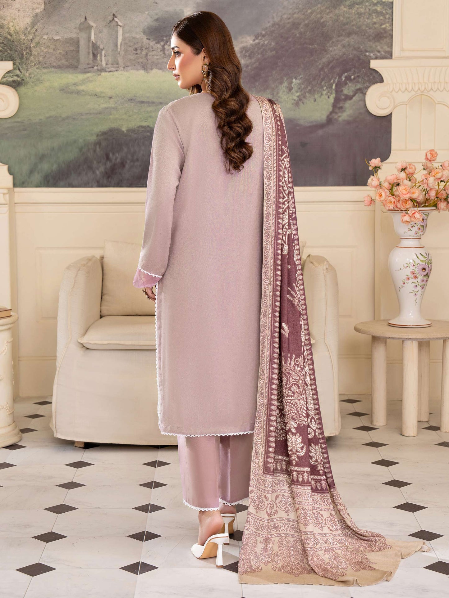 3 Piece Karandi Suit-Embroidered (Unstitched)