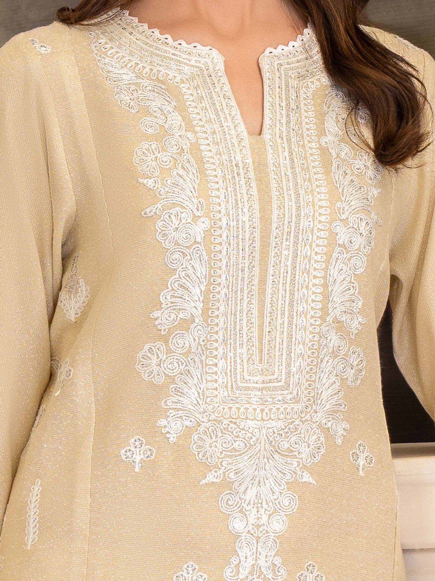 3 Piece Karandi Suit-Embroidered (Unstitched)