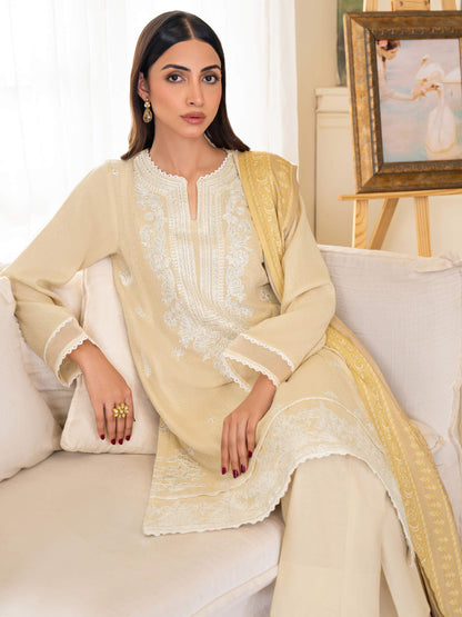 3 Piece Karandi Suit-Embroidered (Unstitched)