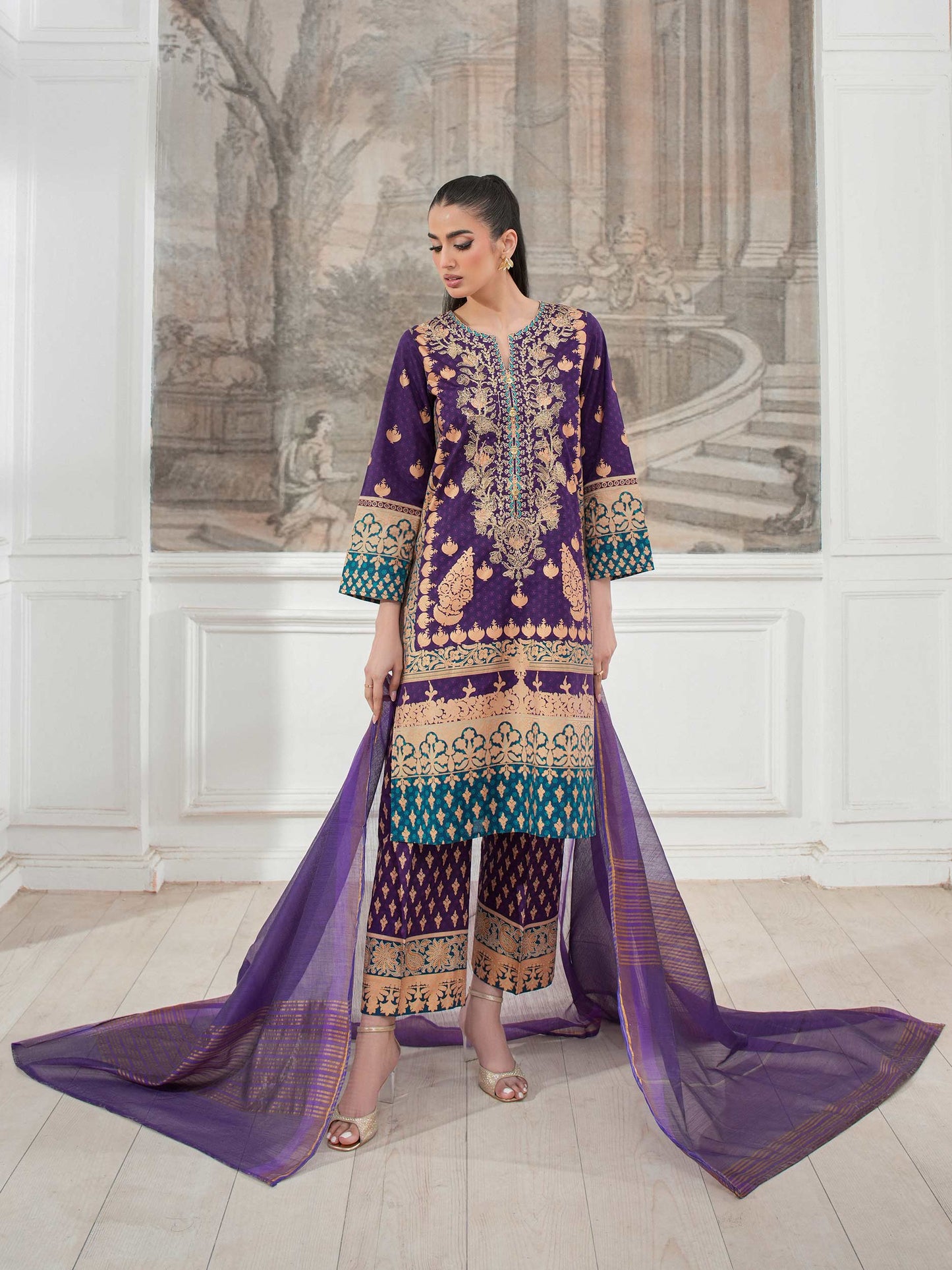 3 Piece Lawn Suit-Embroidered (Unstitched)