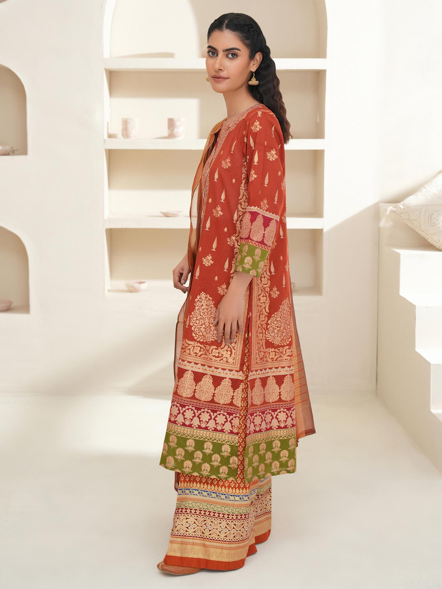 2 Piece Lawn Suit-Paste Print (Unstitched)