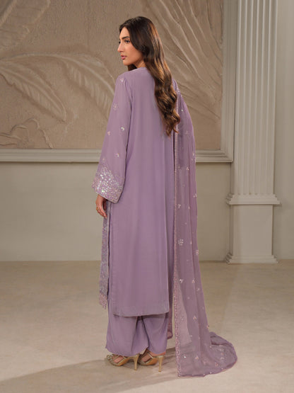 3 Piece Velvet Suit-Embroidered (Unstitched)