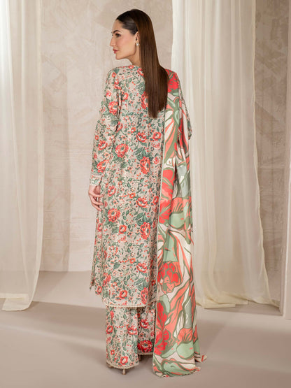 3 Piece Khaddar Suit-Printed (Unstitched)