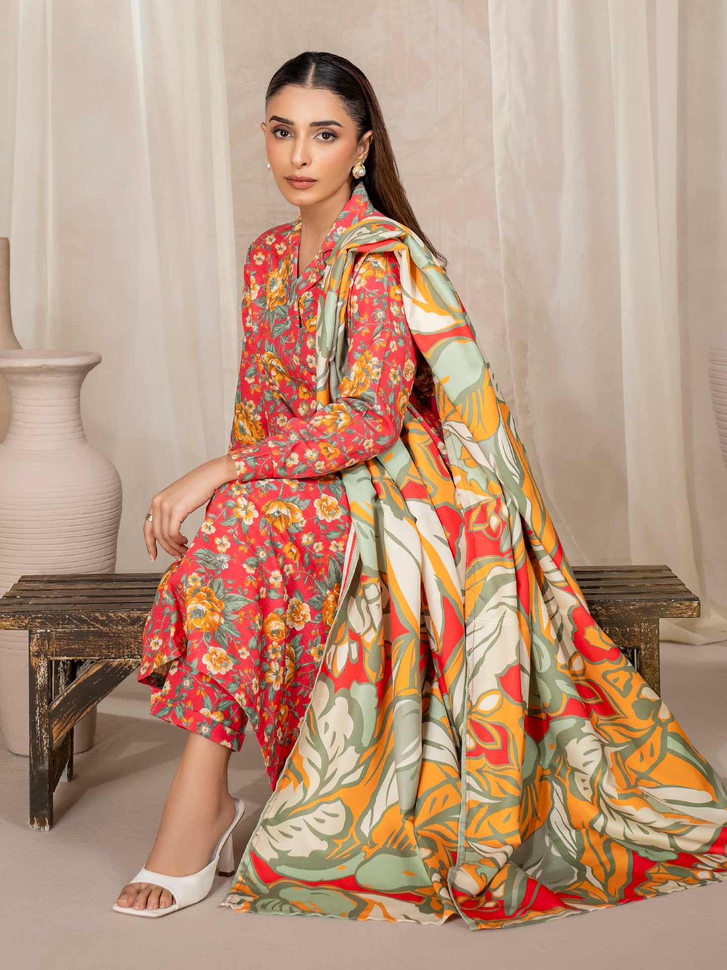 3 Piece Khaddar Suit-Printed (Unstitched)