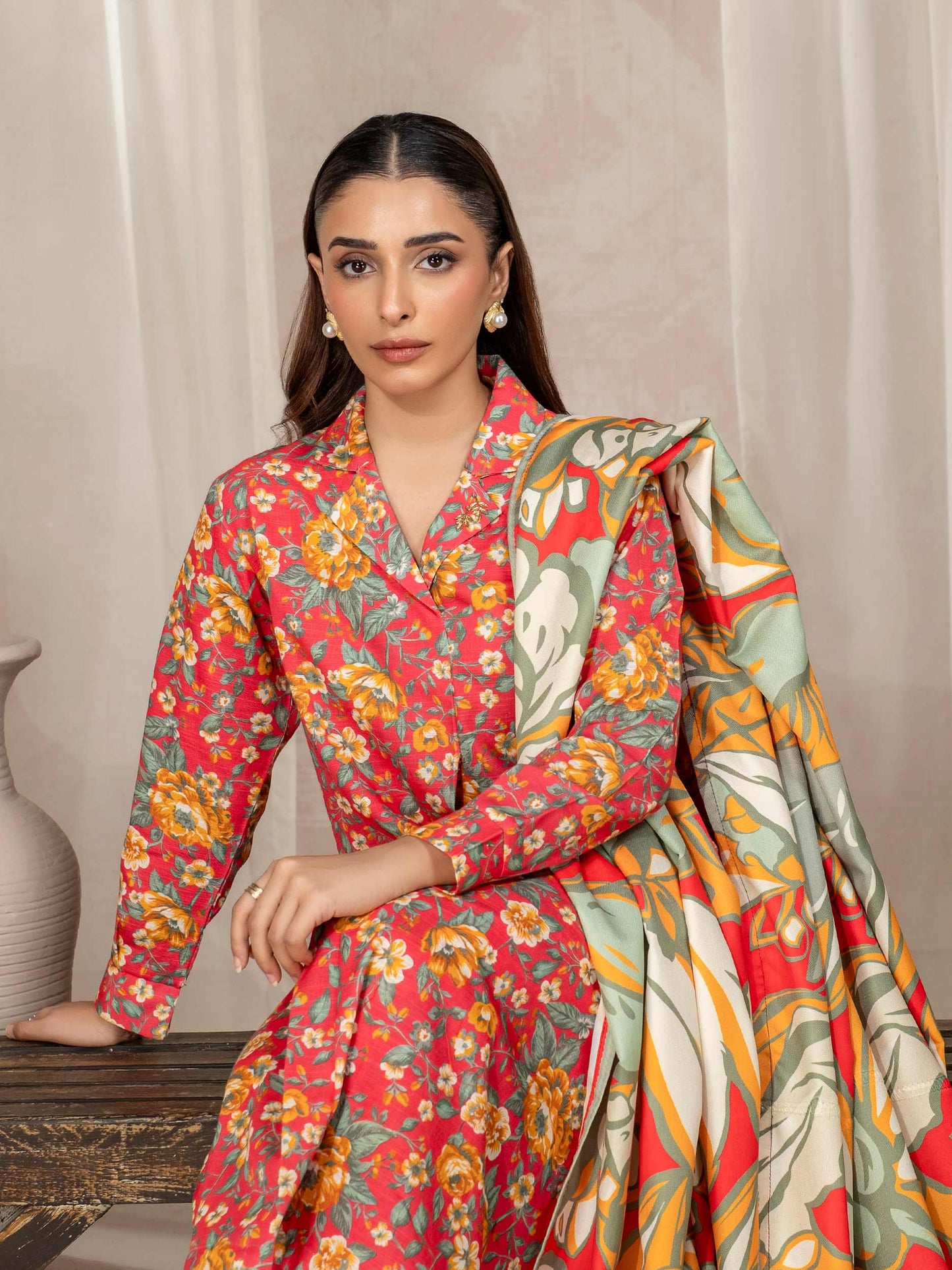 3 Piece Khaddar Suit-Printed (Unstitched)
