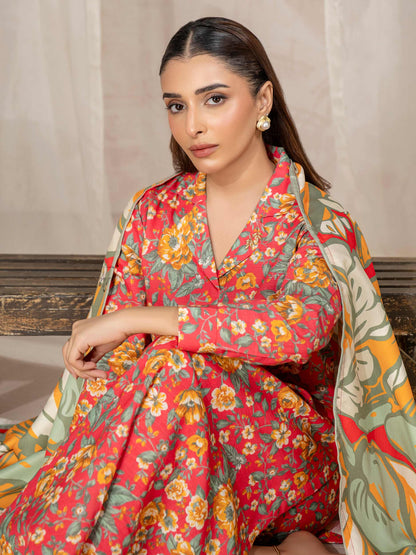 3 Piece Khaddar Suit-Printed (Unstitched)