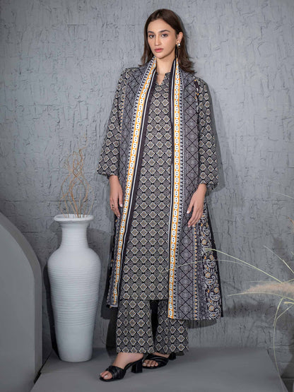 3 Piece Khaddar Suit-Printed (Unstitched)