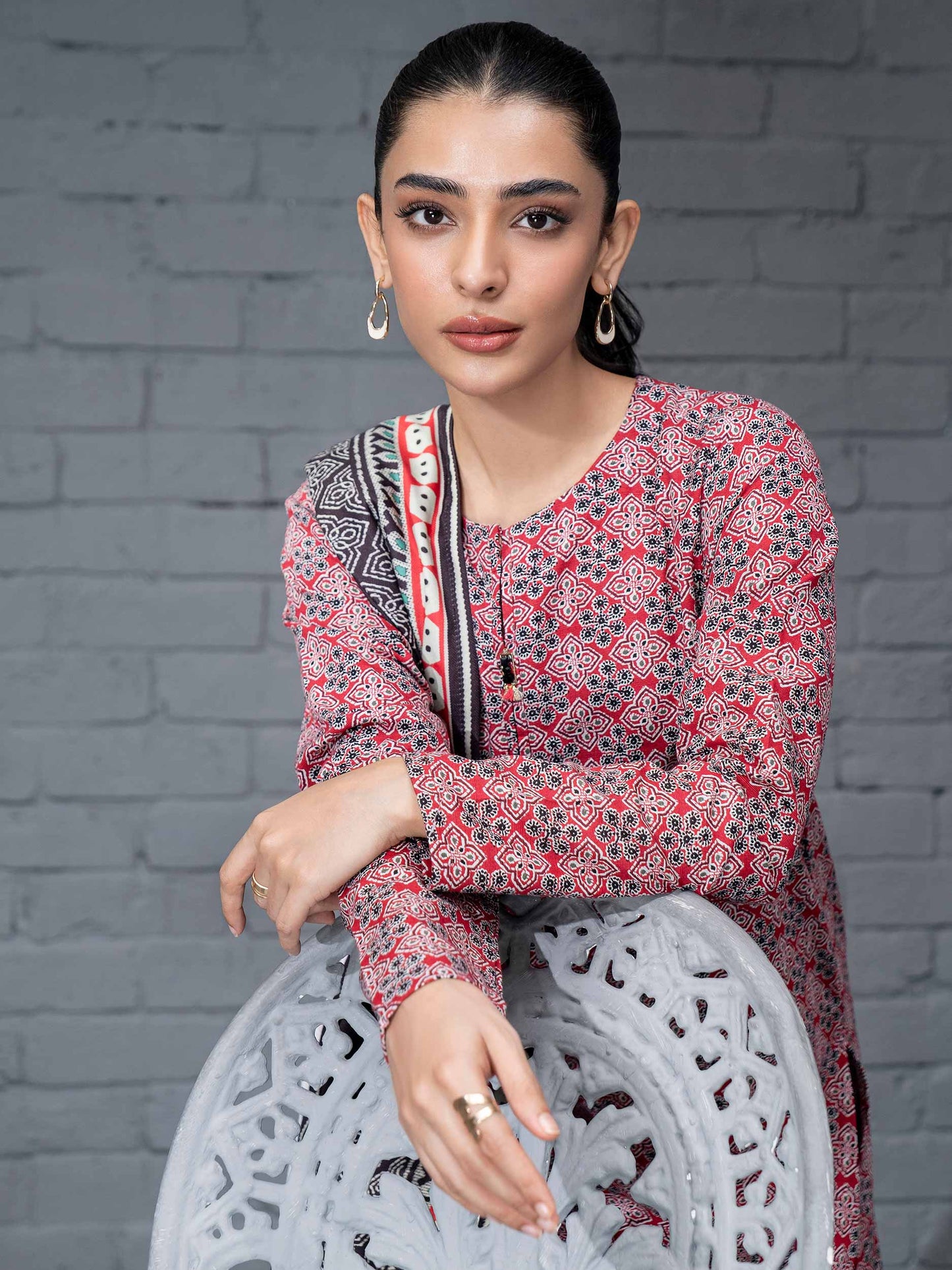 3 Piece Khaddar Suit-Printed (Unstitched)