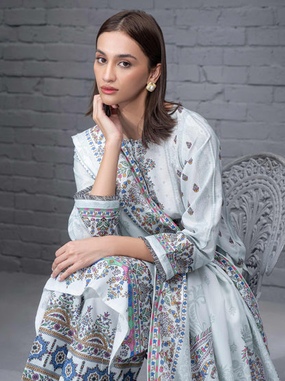 3 Piece Khaddar Suit-Printed (Unstitched)