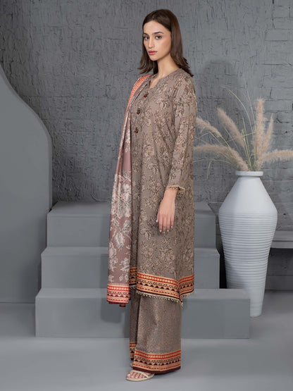3 Piece Khaddar Suit-Paste Print (Unstitched)