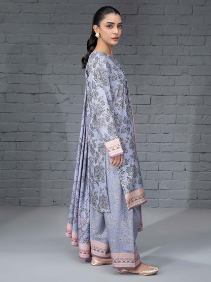 3 Piece Khaddar Suit-Paste Print (Unstitched)