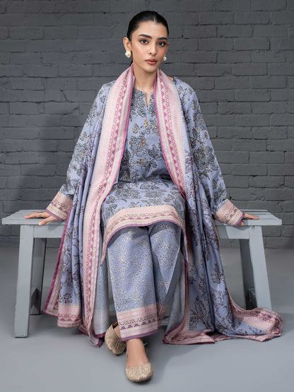 3 Piece Khaddar Suit-Paste Print (Unstitched)