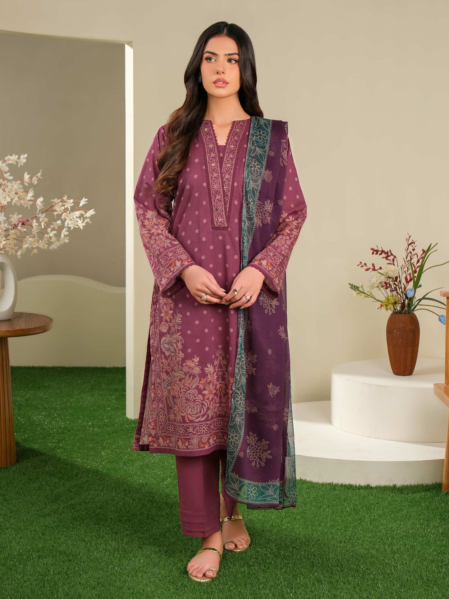 3 Piece Lawn Suit-Printed (Unstitched)