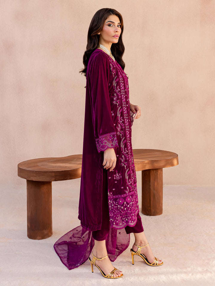 Mohagni Embroidered Velvet Suits Unstitched 3 Piece MGF-06 - Festive Collection