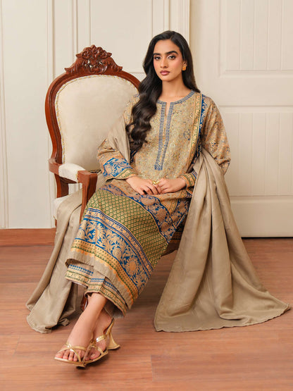 3 Piece Khaddar Suit-Embroidered (Unstitched)