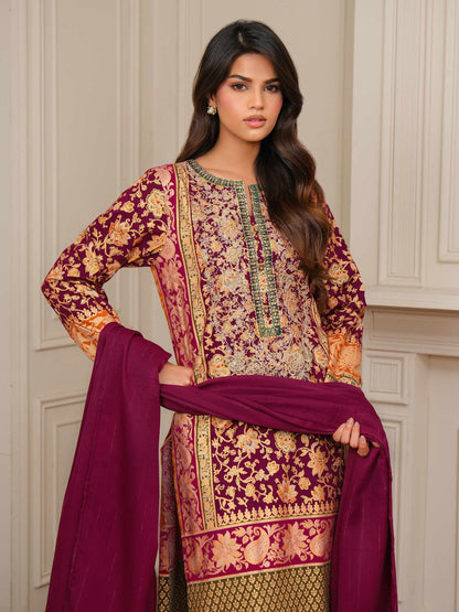 3 Piece Khaddar Suit-Embroidered (Unstitched)