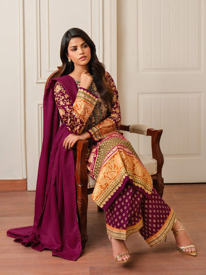3 Piece Khaddar Suit-Embroidered (Unstitched)
