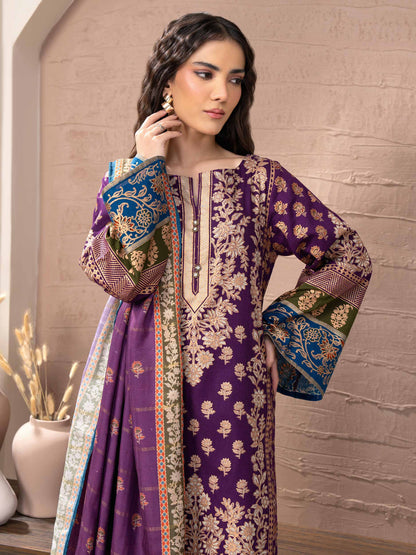 3 Piece Khaddar Suit-Paste Print (Unstitched)