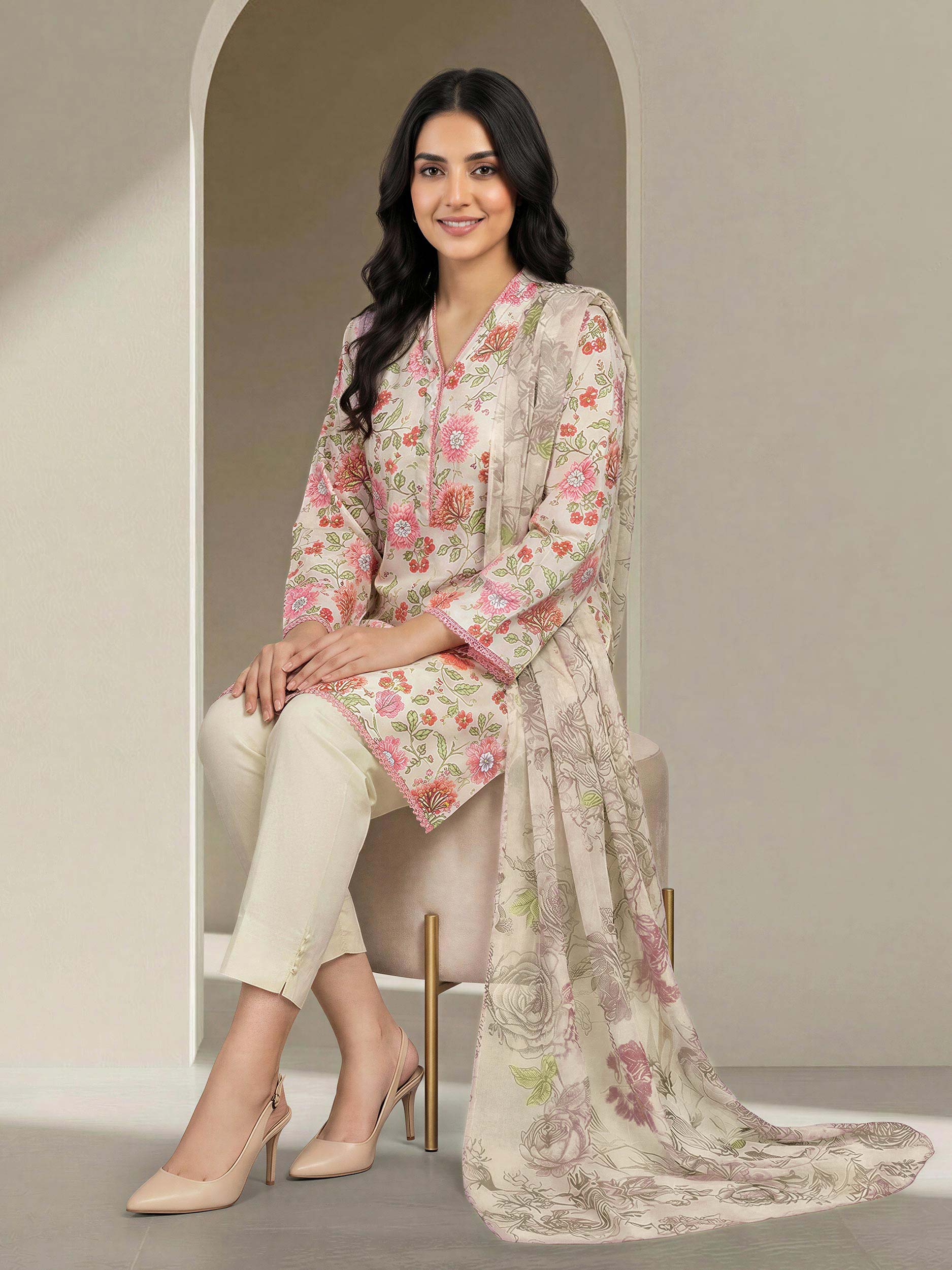 3 Piece Lawn Suit (Unstitched)