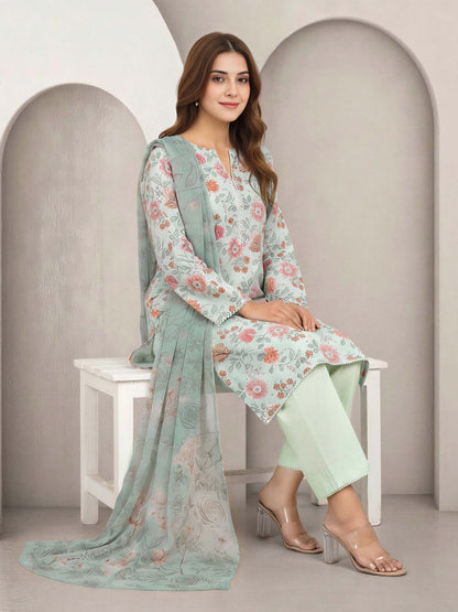 3 Piece Lawn Suit (Unstitched)