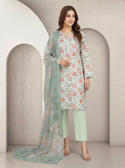 3 Piece Lawn Suit (Unstitched)
