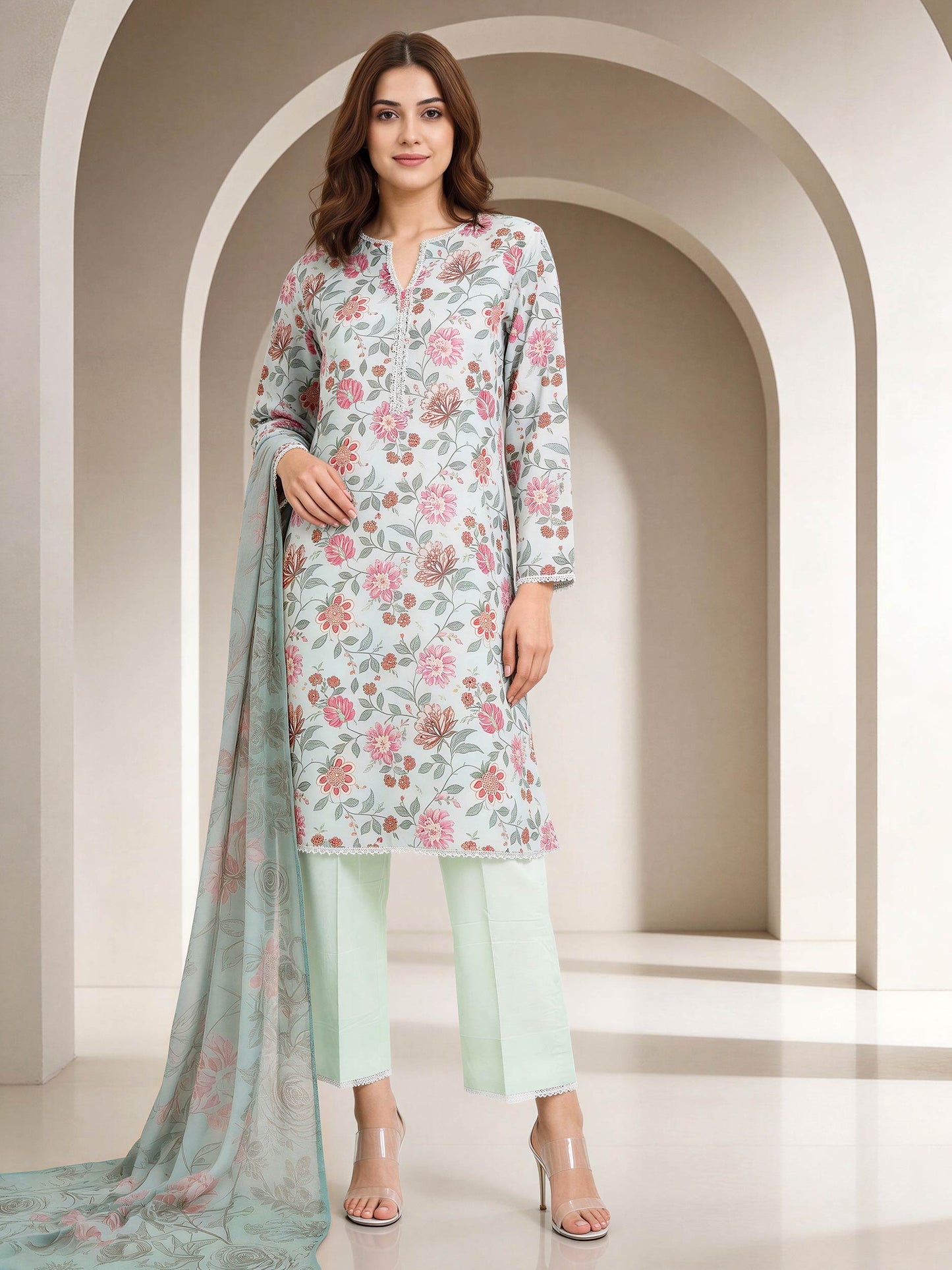 3 Piece Lawn Suit (Unstitched)