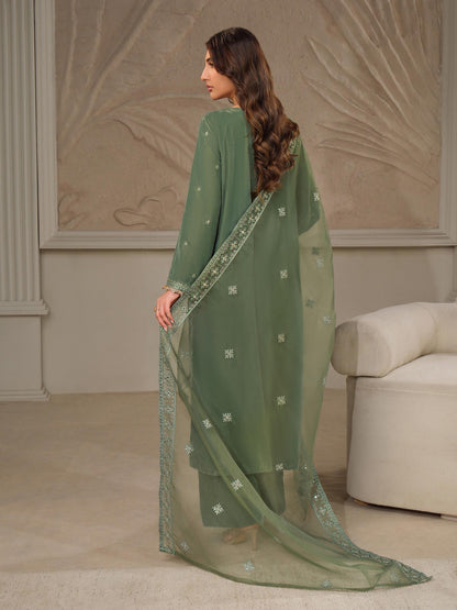 3 Piece Velvet Suit-Embroidered (Unstitched)