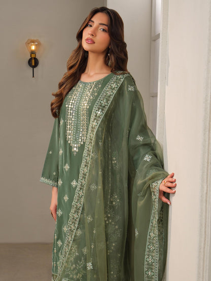 3 Piece Velvet Suit-Embroidered (Unstitched)