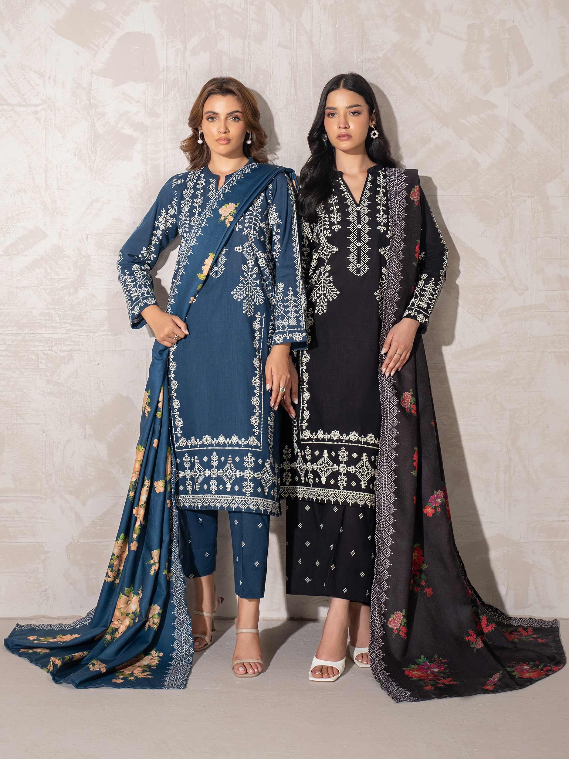 3-Pc Khaddar Suit Printed