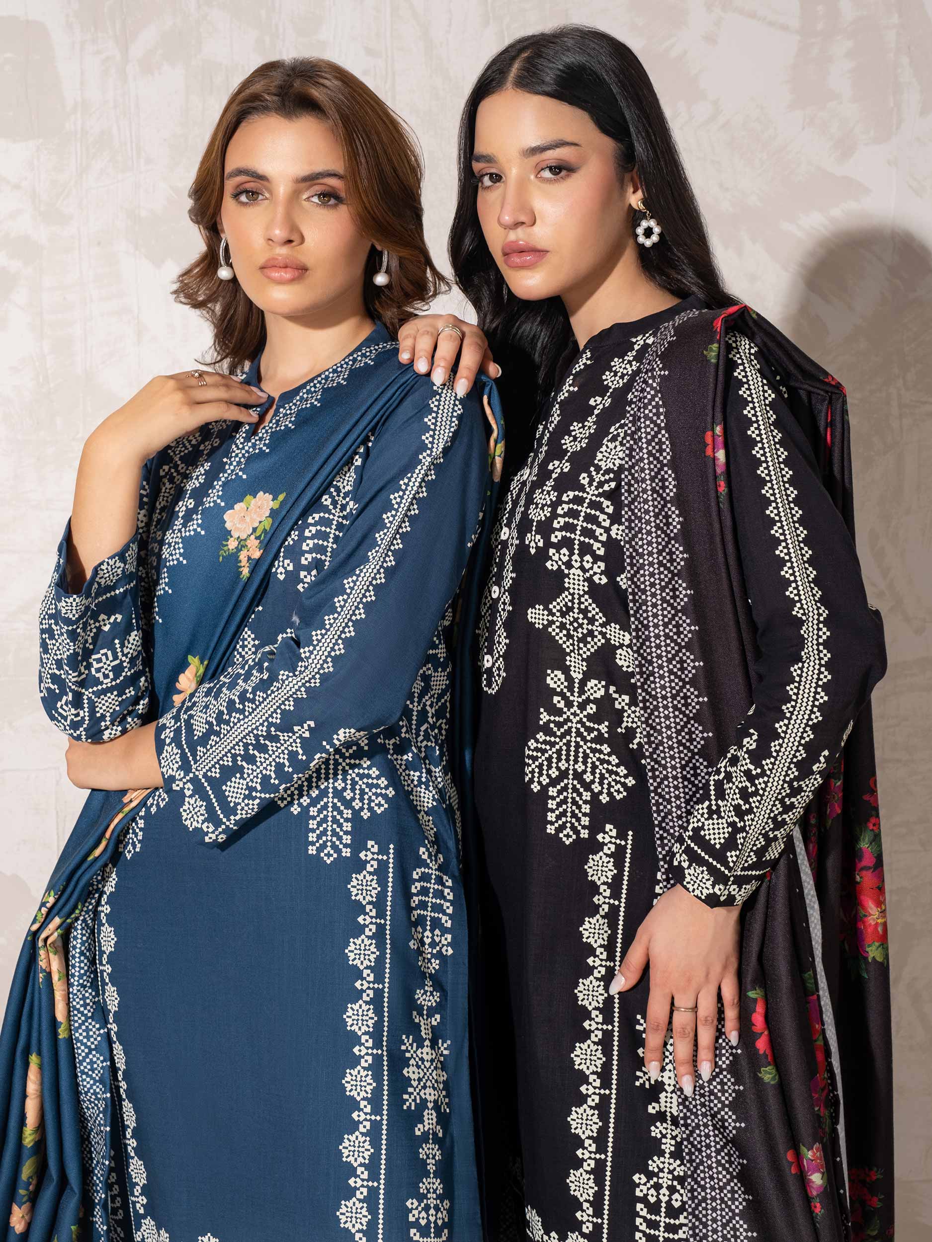 3-Pc Khaddar Suit Printed