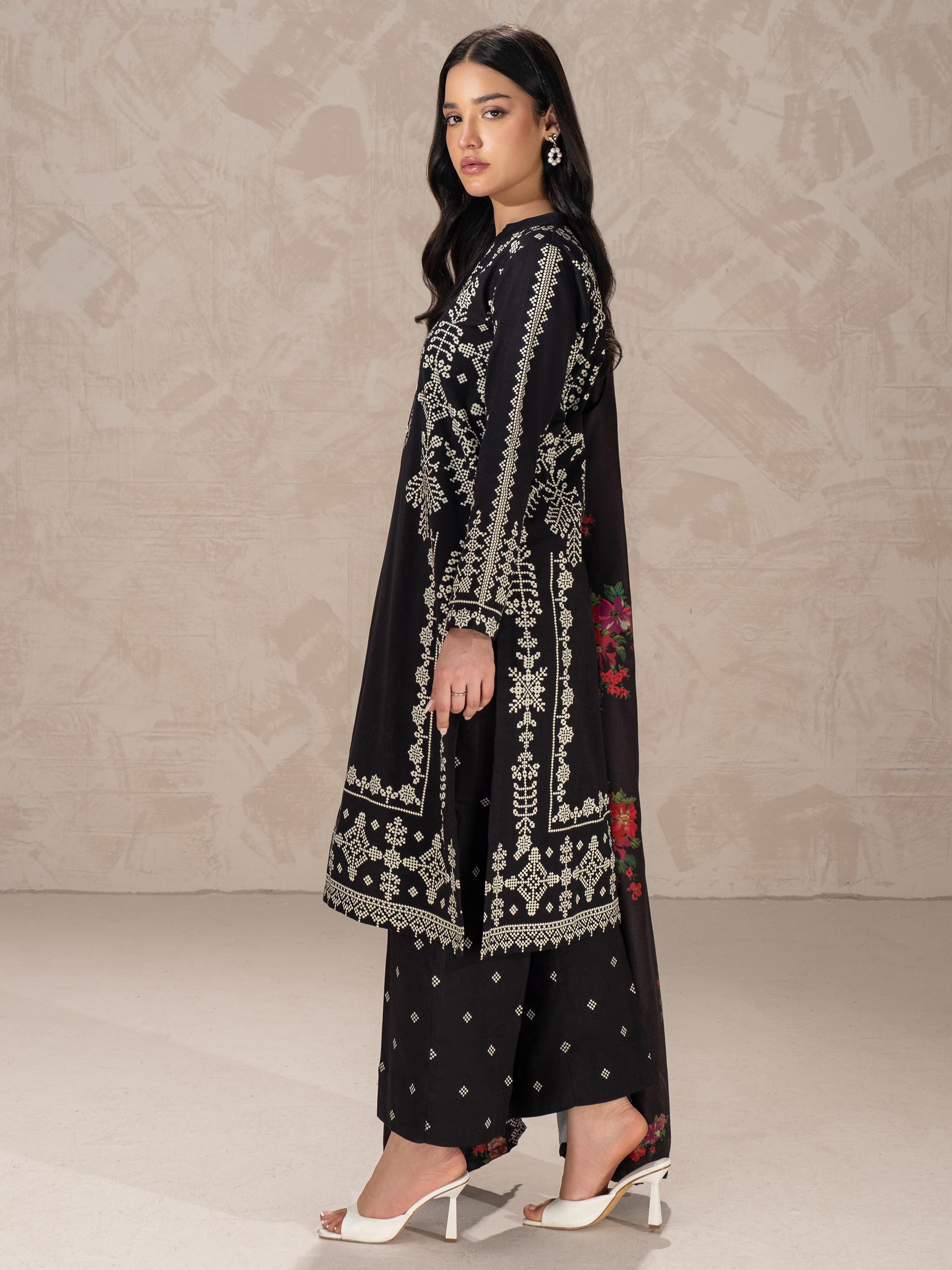 3-Pc Khaddar Suit Printed