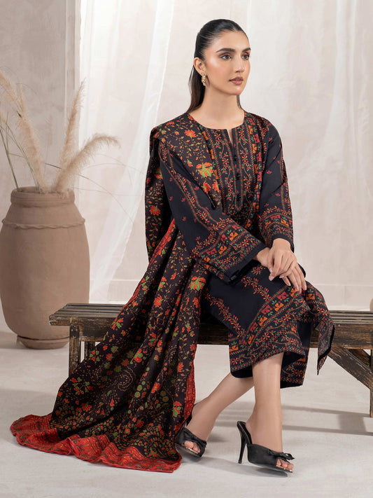 3PC- Unstitched Embroidered Suit PW9390