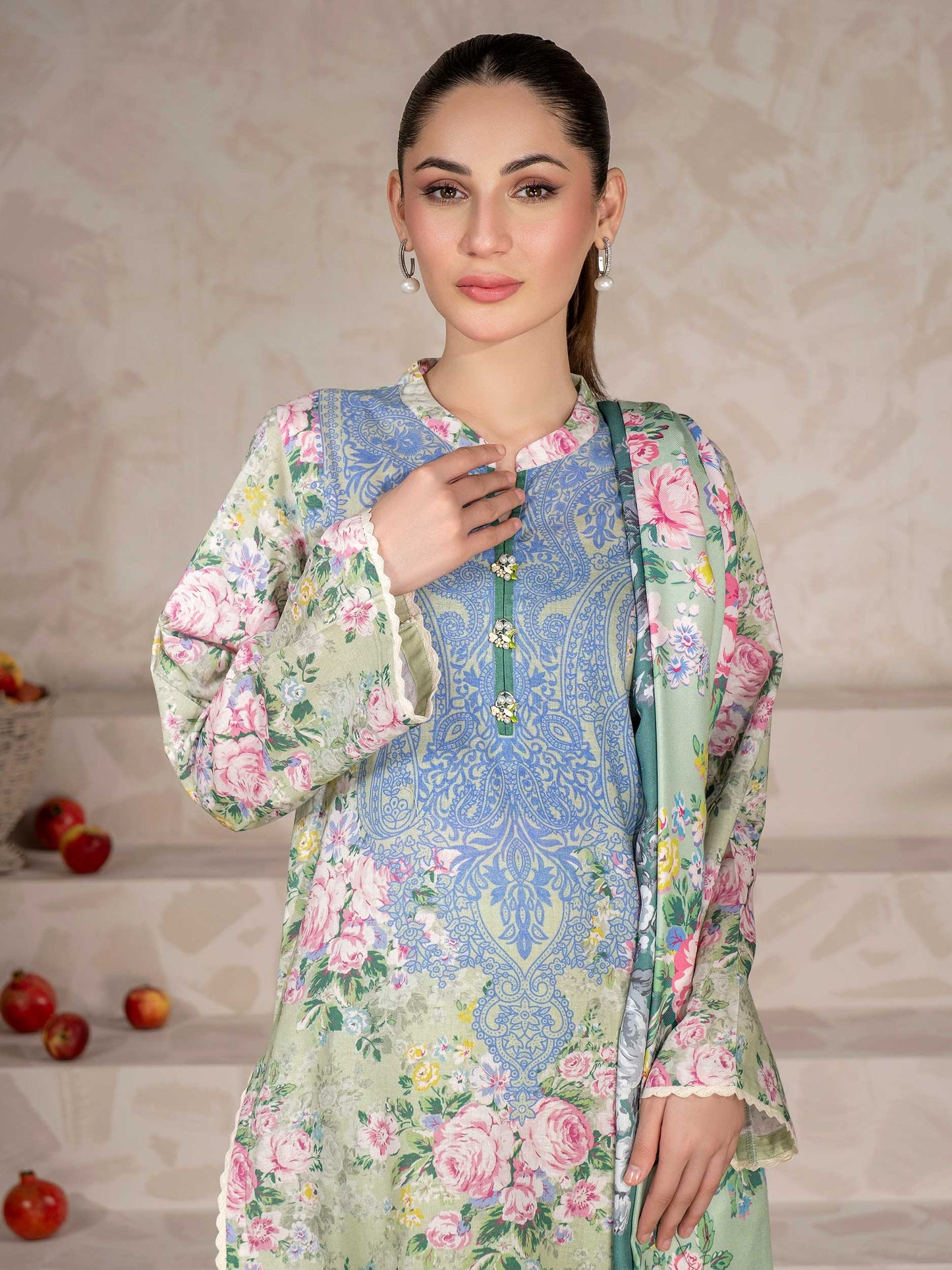 3 Piece Khaddar Suit-Printed (Unstitched)