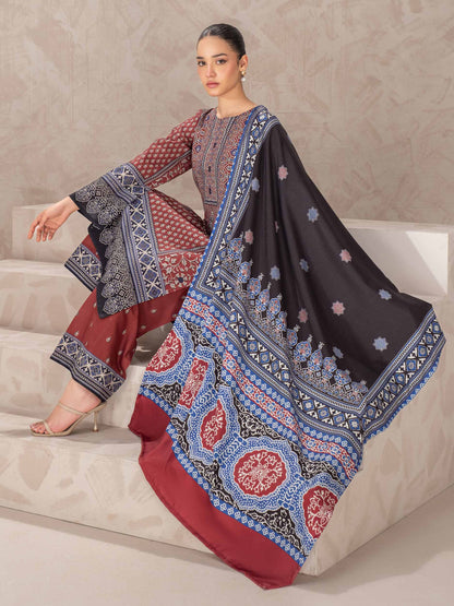 3 Piece Khaddar Suit-Printed (Unstitched)