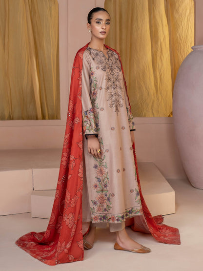 3 Piece Khaddar Suit-Embroidered (Unstitched)