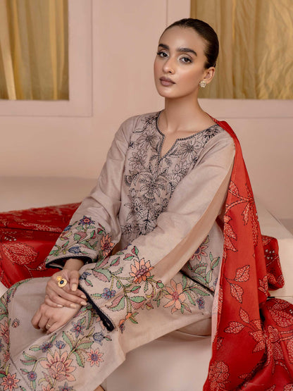 3 Piece Khaddar Suit-Embroidered (Unstitched)