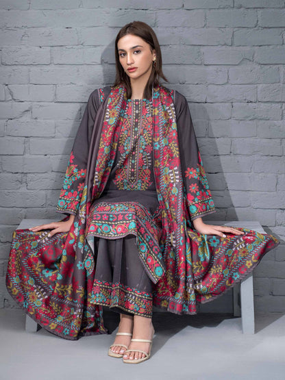 3 Piece Khaddar Suit-Printed (Unstitched)