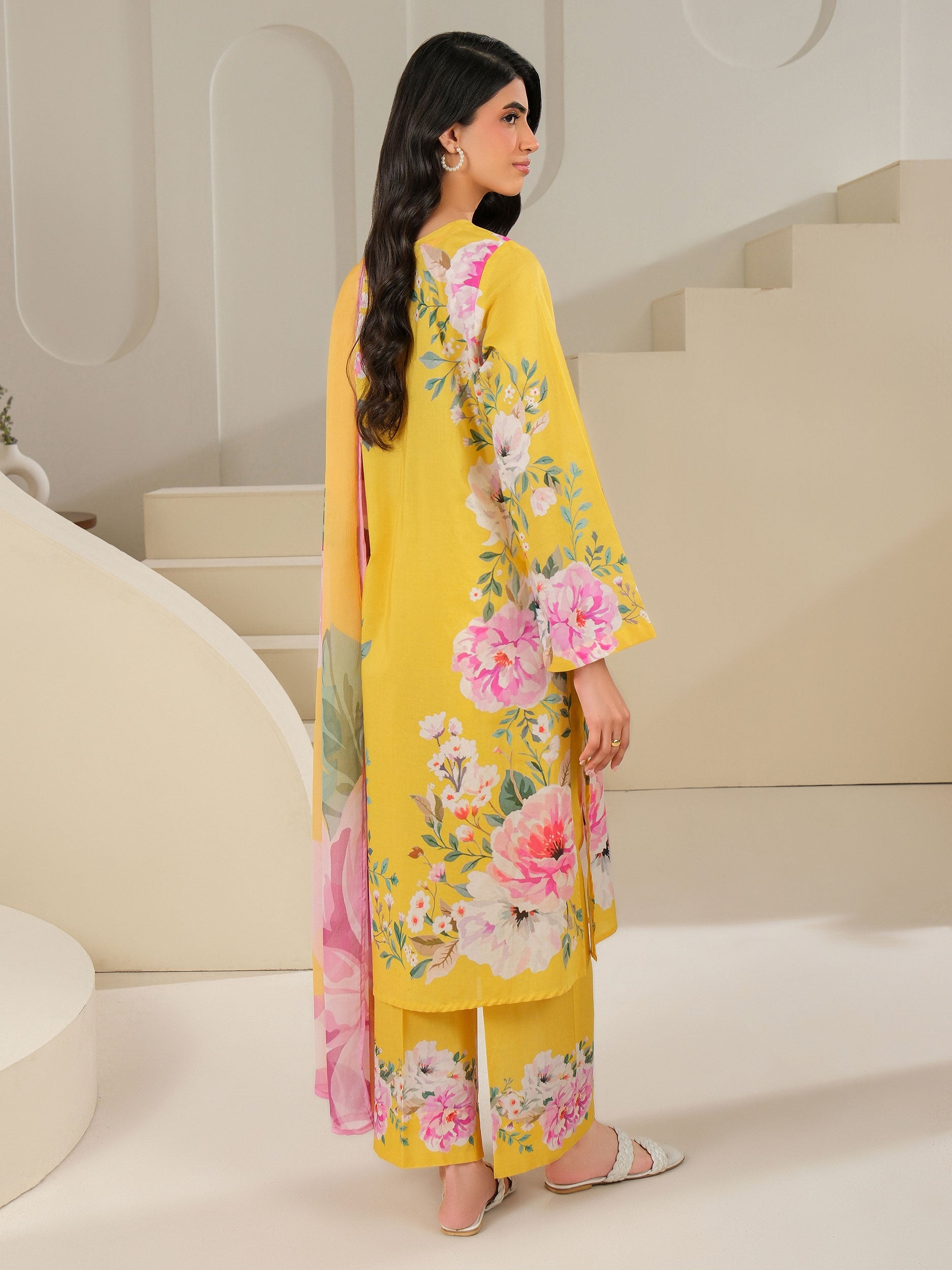 3-Pc Cambric Suit Printed