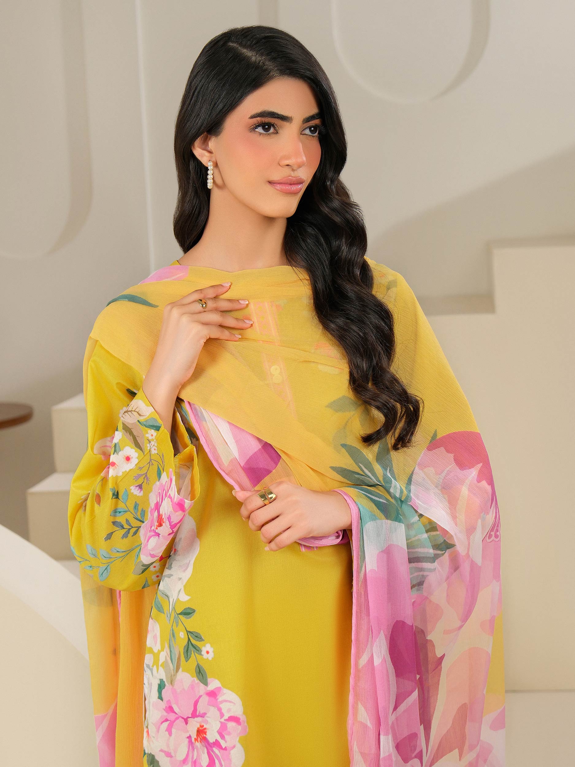 3-Pc Cambric Suit Printed