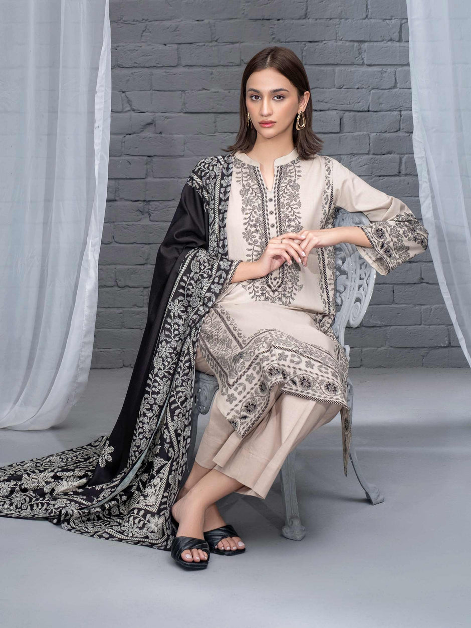 Embroidered Tissue Unstitched Suit Piece With Dupatta main image 0