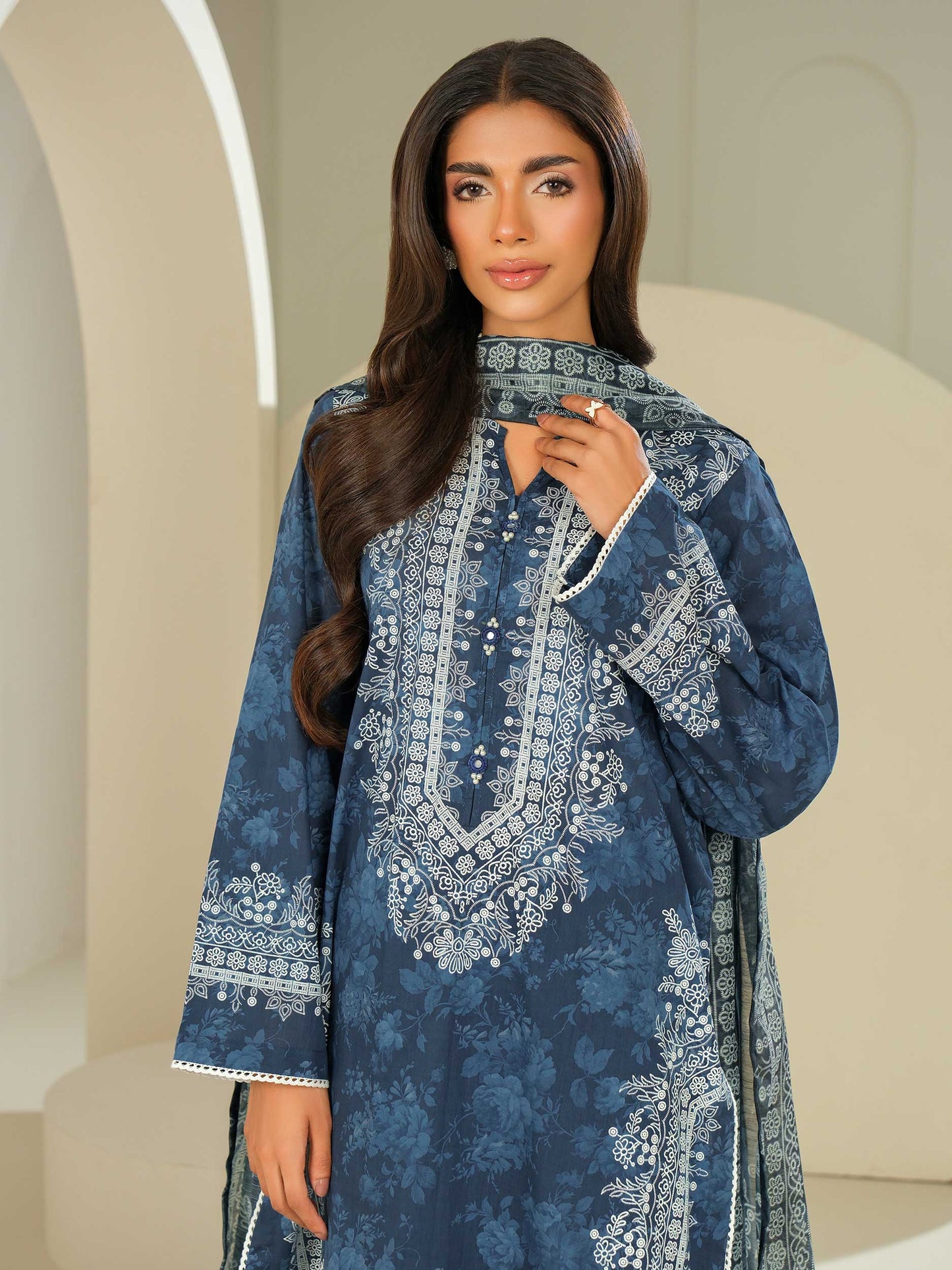 3 Piece Lawn Suit-Paste Print (Unstitched)