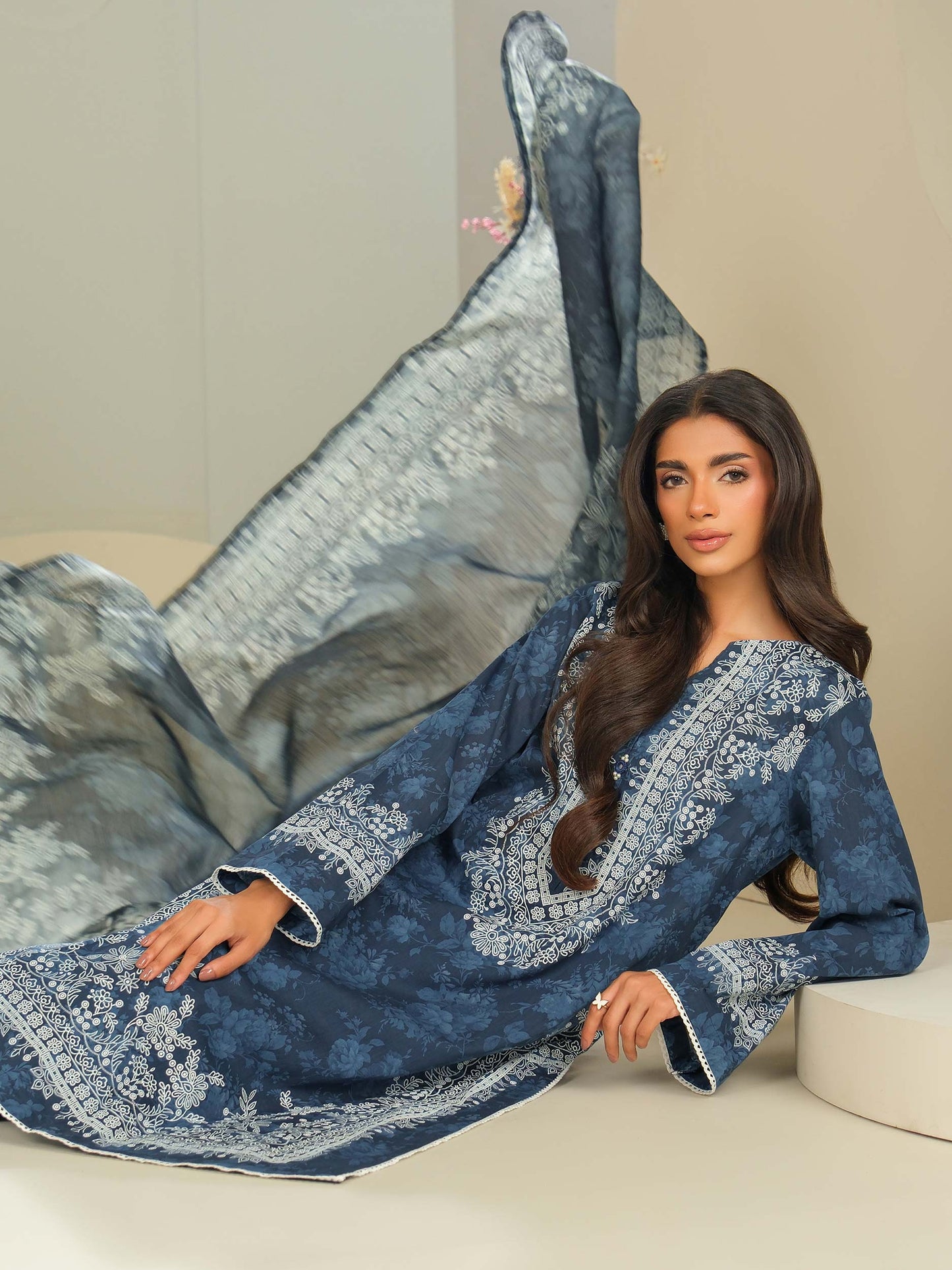 3 Piece Lawn Suit-Paste Print (Unstitched)