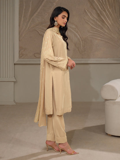 3 Piece Velvet Suit-Embroidered (Unstitched)