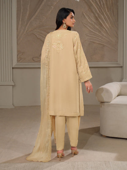 3 Piece Velvet Suit-Embroidered (Unstitched)